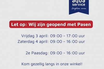 ​Let op: wij zijn geopend met Pasen!