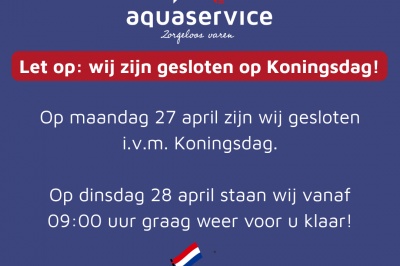 Let op: Wij zijn gesloten met koningsdag!